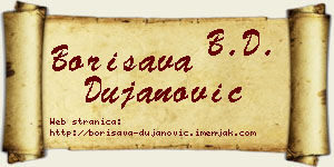 Borisava Dujanović vizit kartica